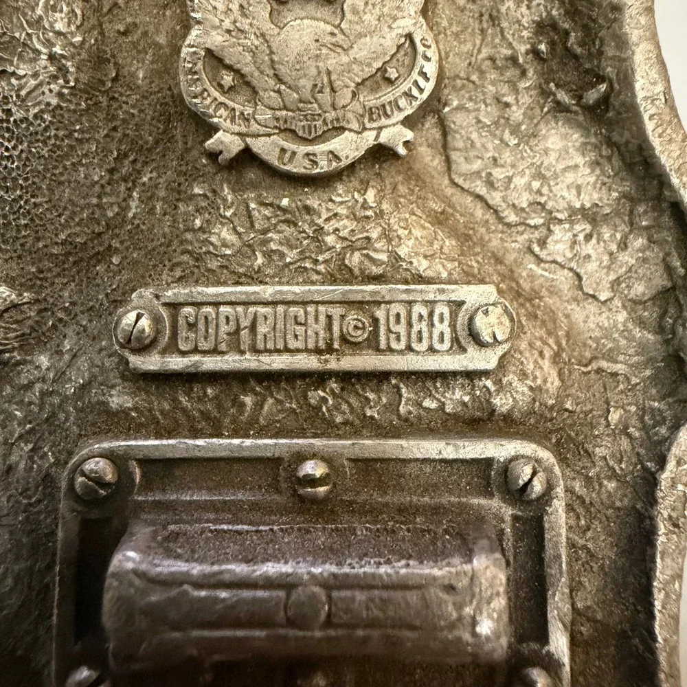 Vintage 1988 Vietnam Veteran Belt Buckle Great American Buckle Co USA Made